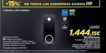 El Corte Inglés Sobremesa Gaming Hp Omen Gt13-1023ns oferta