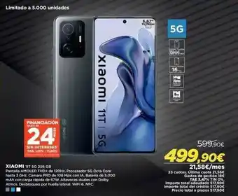 El Corte Inglés Xiaomi 11t 5g 256 Gb oferta