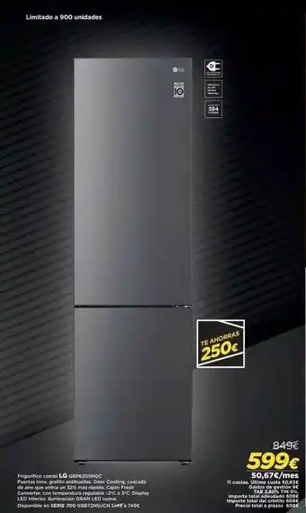 El Corte Inglés Frigorifico Combi Lg Gbp62dsngc oferta