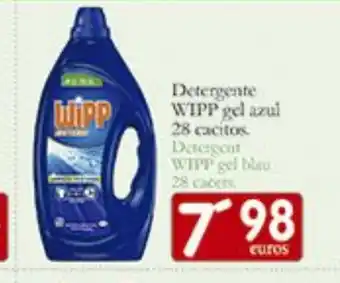 Supermercados Bip Bip WIPP Detergente gel azul 28 cacitos oferta