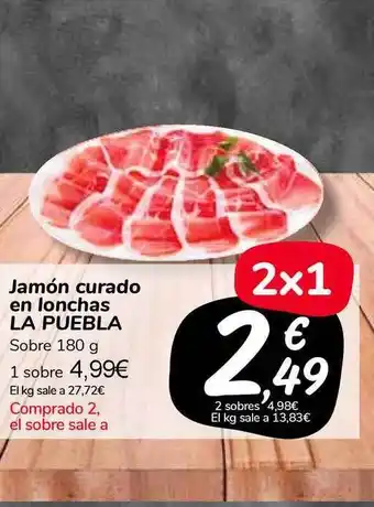 Carrefour Market Jamón Curado En Lonchas La Puebla 180g oferta