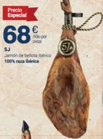 Supermercados Plaza 5J Jamón de Bellota Ibérico 100% Raza Ibérica oferta