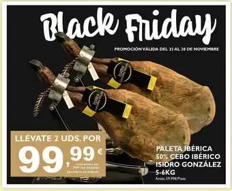 Supermercados La Despensa Paleta Ibérica 50% Cebo Ibérico Isidro González oferta