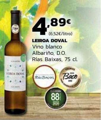 Supermercados Lupa Leiroa Doval Vino Blanco Albariño D.o. Rias Baixas oferta
