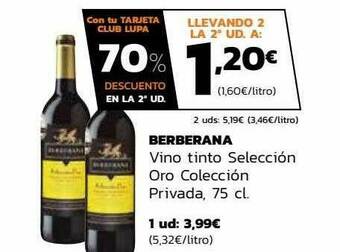 Supermercados Lupa Berberana Vino Tinto Selección Oro Colección Privada oferta