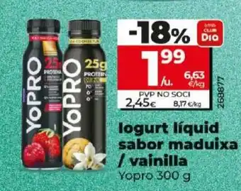 Dia logurt líquid sabor maduixa oferta