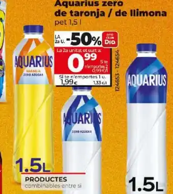 Dia AQUARIUS zero de taronja/de llimona oferta