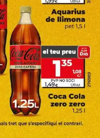 Dia COCA COLA zero zero oferta