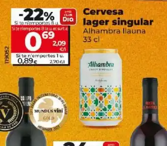 Dia Cervesa lager singular oferta