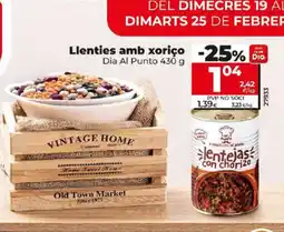 Dia Llenties amb xoriço oferta