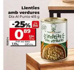 Dia Llenties amb verdures oferta