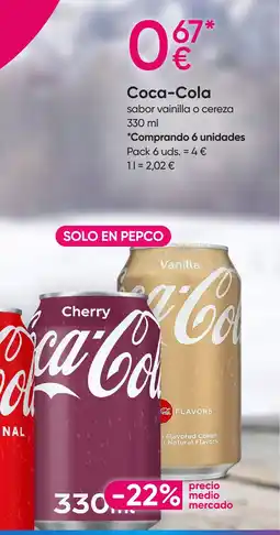 Pepco COCA COLA sabor vainilla o cereza oferta