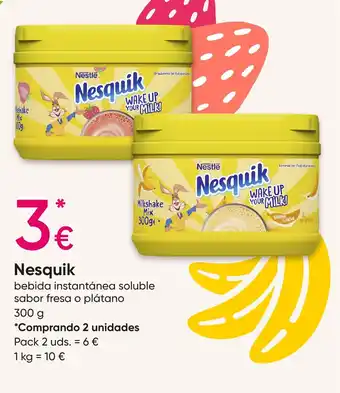 Pepco NESQUIK bebida instantánea soluble sabor fresa o plátano oferta