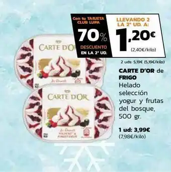 Supermercados Lupa Carte D'oro De Frigo Helado Selección Yogur Y Frutas Del Bosque oferta
