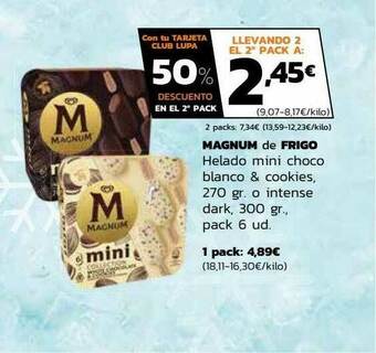 Supermercados Lupa Magnum De Frigo Helado Mini Choco Blanco & Cookies O Intense Dark oferta