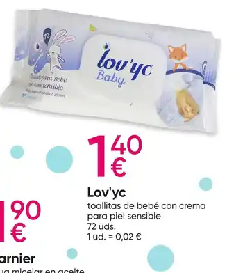 Pepco LOV'YC Toallitas de bebé con crema para piel sensible oferta