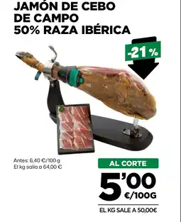 AhorraMas Jamón de cebo de campo 50% raza ibérica oferta