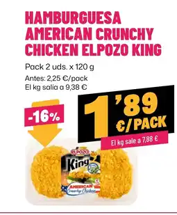 AhorraMas Hamburguesa american crunchy chicken elpozo king oferta