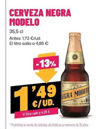 AhorraMas Cerveza negra modelo oferta