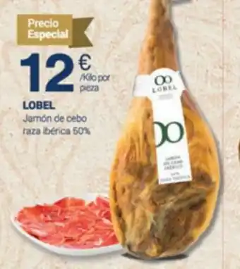 Supermercados Plaza Lobel Jamón de Cebo Raza Ibérica 50% oferta