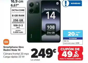 Carrefour Smartphone libre Redmi Note 14 oferta