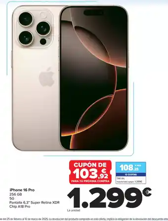 Carrefour iPhone 16 Pro oferta