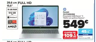 Carrefour Portátil 15-FC0003NS oferta