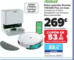 Carrefour Robot aspirador Roomba Y051240 Plus con base oferta