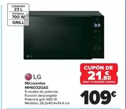 Carrefour LG Microondas MH6032GAS oferta