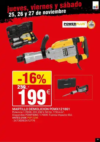 Bricoking Martillo Demolicion Powx121861 Powerplus oferta