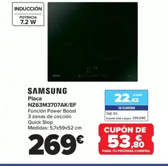 Carrefour SAMSUNG Placa NZ63M3707AK/EF oferta