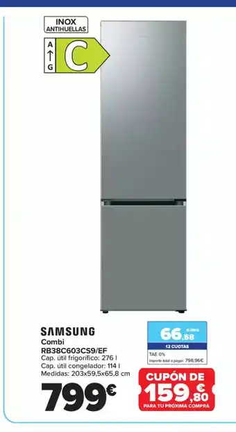 Carrefour SAMSUNG Combi RB38C603CS9/EF oferta