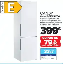 Carrefour CANDY Combi CCT3L517EW oferta