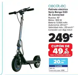 Carrefour Patinete eléctrico Serie Bongo D20 XL Connected oferta