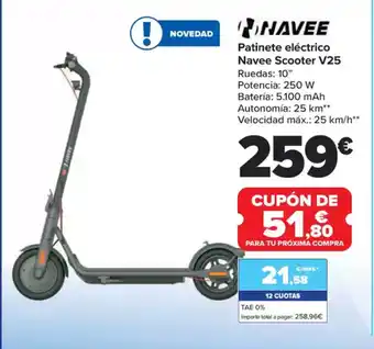 Carrefour Patinete eléctrico Navee Scooter V25 oferta