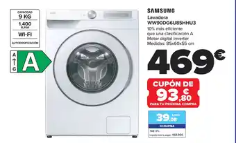 Carrefour SAMSUNG Lavadora WW90DG6U85HHU3 oferta