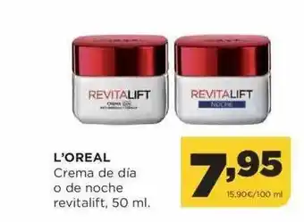 Alimerka L'oreal Crema De Día O De Noche Revitalift oferta