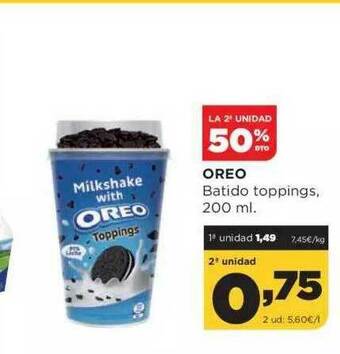 Alimerka La 2a Unidad 50% Dto. Oreo Batido Toppings oferta
