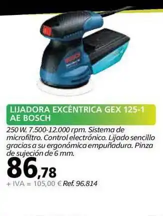 Coferdroza Lijaora Excéntrica Gex 125 1 Ae Bosch oferta