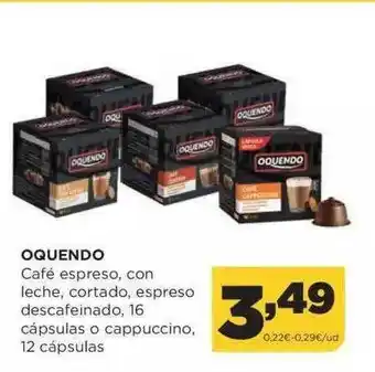 Alimerka Oquendo Café Espreso Con Leche Cortado Espreso Descafeinado 16 Cápsulas O Cappuccino 12 Cápsulas oferta