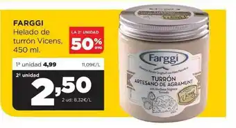 Alimerka La 2a Unidad 50% Dto. Farggi Helado De Turrón Vicens oferta