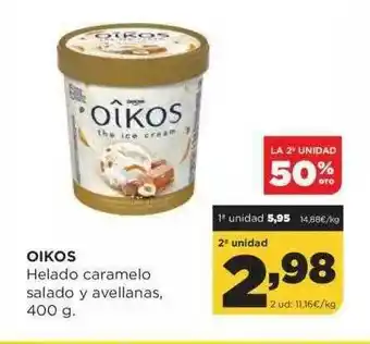 Alimerka La 2a Unidad 50% Dto. Oikos Helado Caramelo Salado Y Avellanas oferta