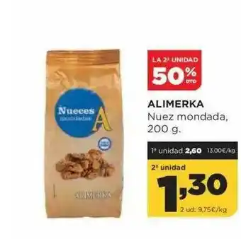 Alimerka La 2a Unidad 50% Dto. Alimerka Nuez Mondada oferta