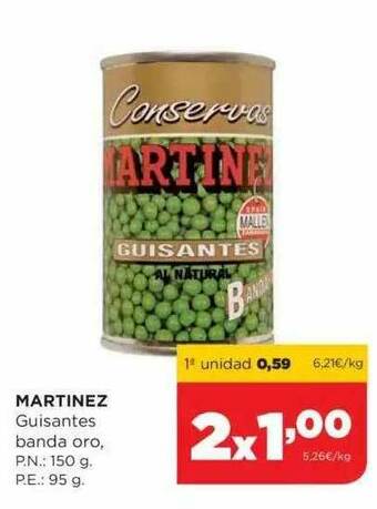 Alimerka Martinez Guisantes Banda Oro oferta