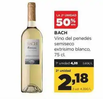 Alimerka La 2a Unidad 50% Dto. Bach Vino Del Penedés Semiseco Extrisimo Blanco oferta