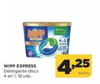Alimerka Wipp Express Detergente Discs 4 En 1 18 Uds oferta