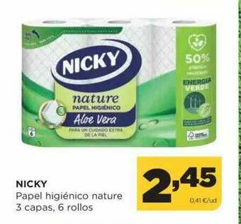 Alimerka Nicky Papel Higiénico Nature 3 Capas oferta