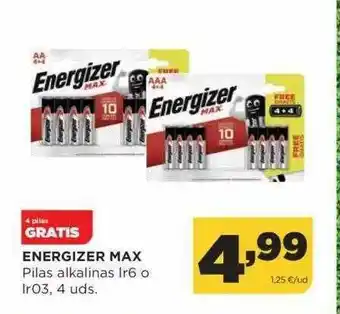Alimerka Energizer Max Pilas Alkalinas Ir6 O Ir03 oferta
