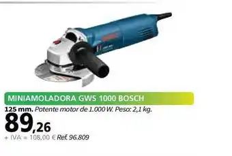 Coferdroza Miniamoladora Gws 1000 Bosch 125mm oferta