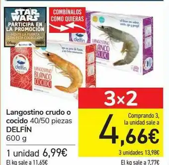 Carrefour Langostino Crudo O Cocido 40 50 Piezas Delfín oferta